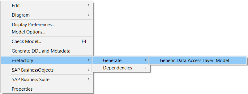 menu generate generic data access model