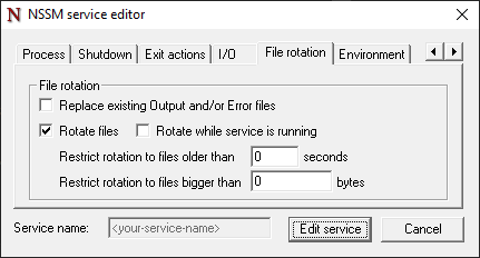 File rotation tab