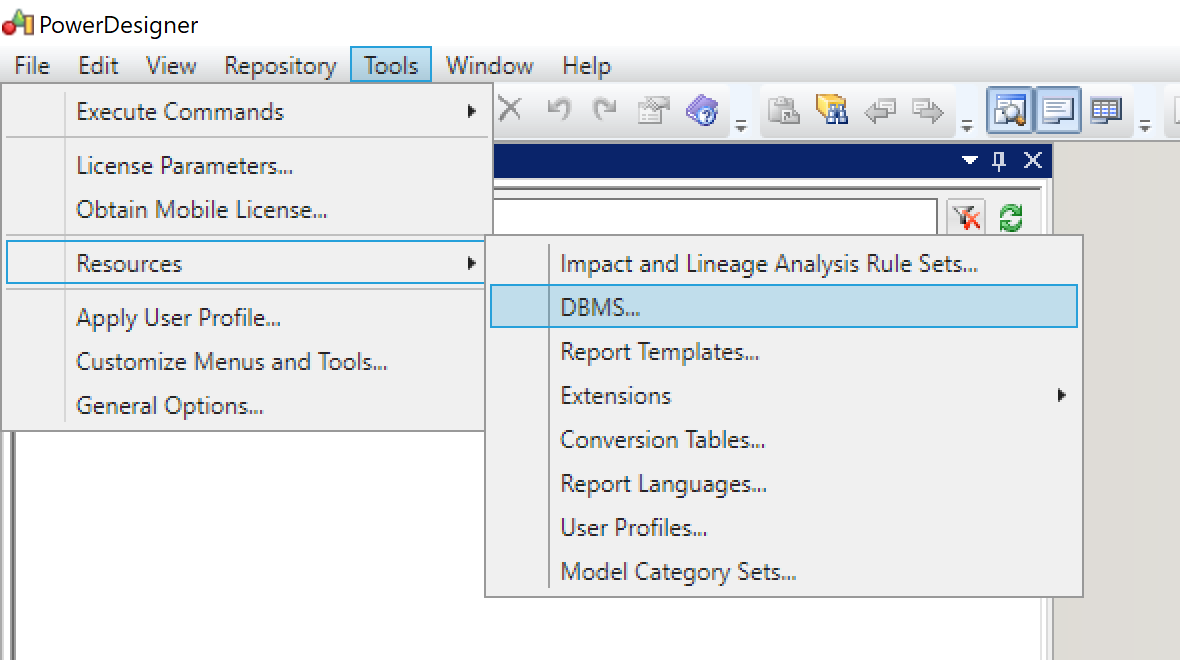 Create a path to the custom DBMS extensions