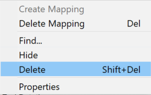 Delete attribute or entity in mapping editor