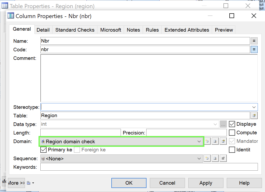 Attach domain to column