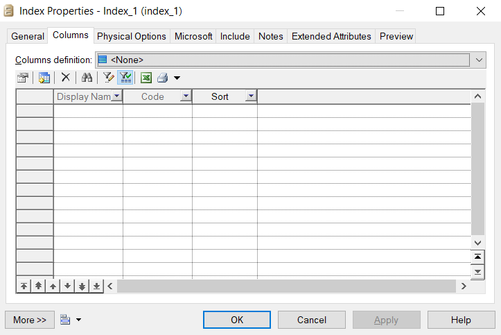 Index Columns