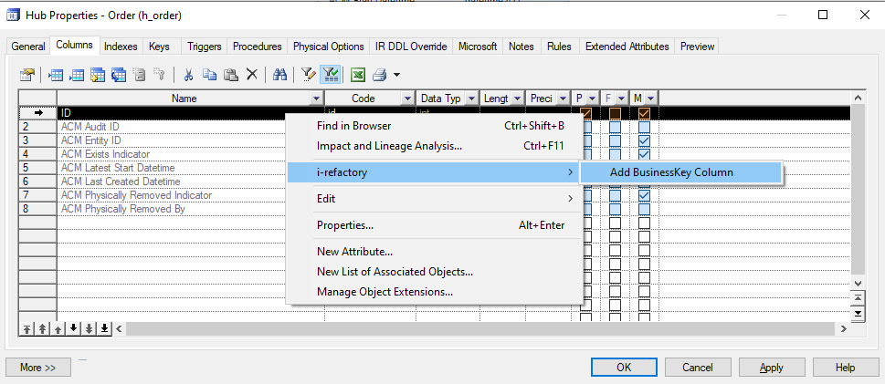 Add business key Column