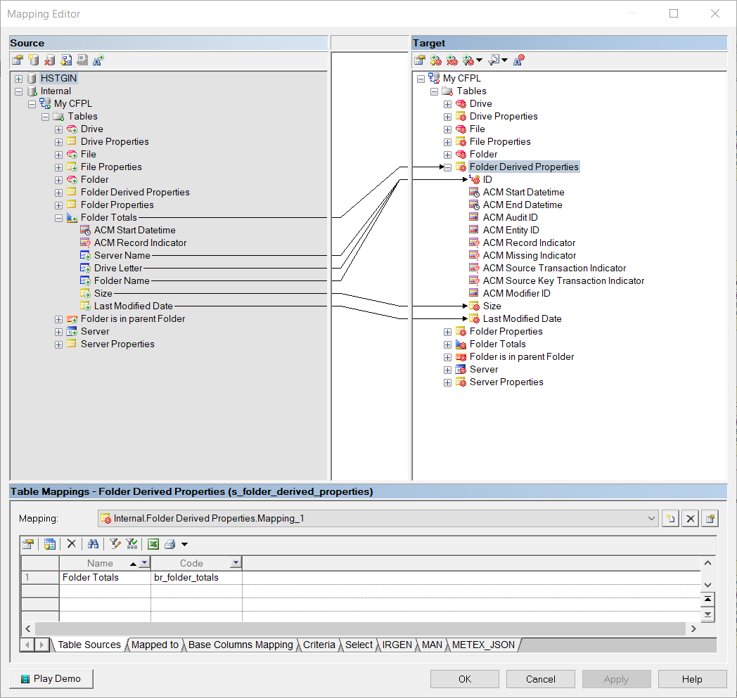 BR Mapping to Folder Totals to Satellite