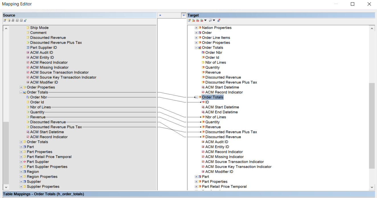 Mapping from Order totals to materialized object