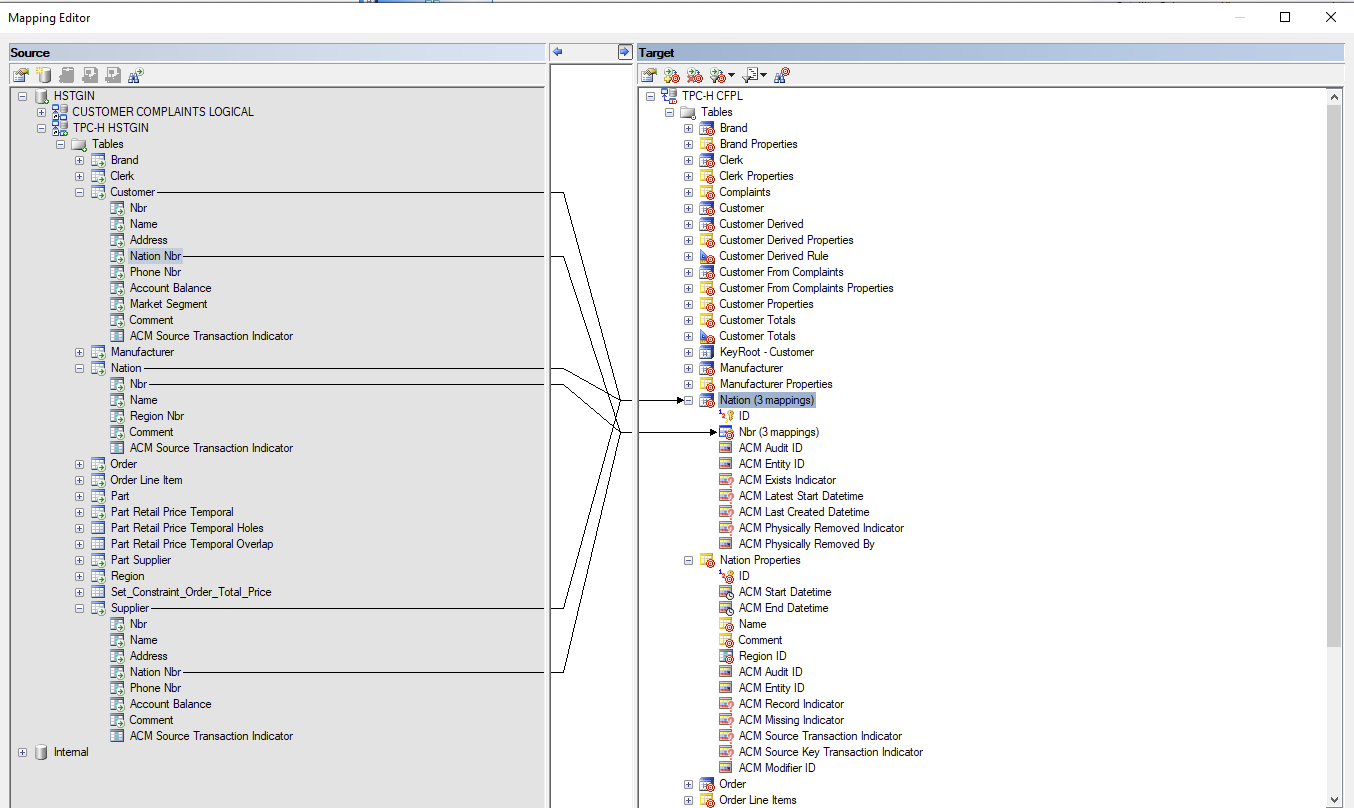 Add an integrity mapping between `Nation nbr` in `Customer` and `Nation`