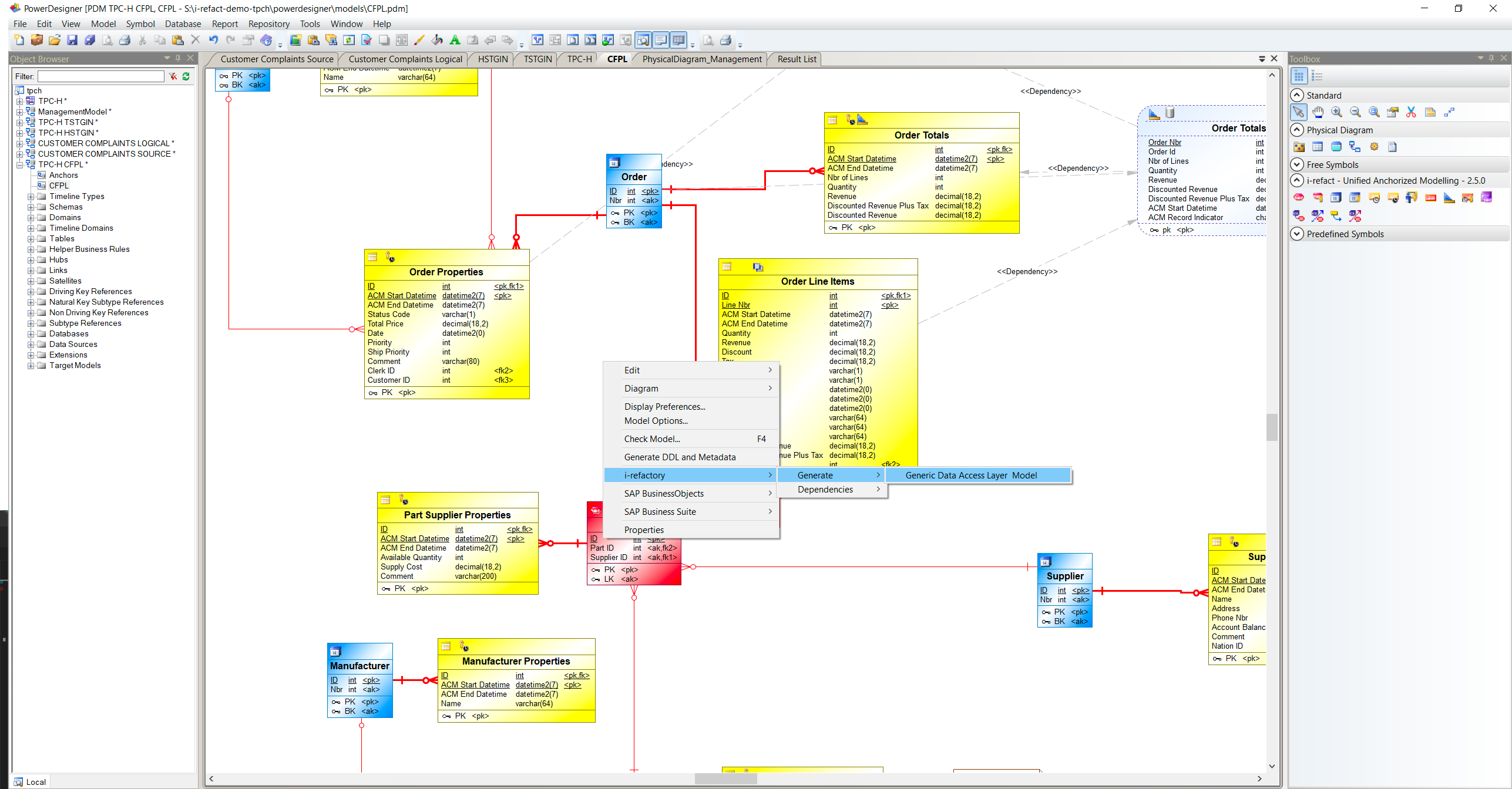 generate generic data access model on canvas