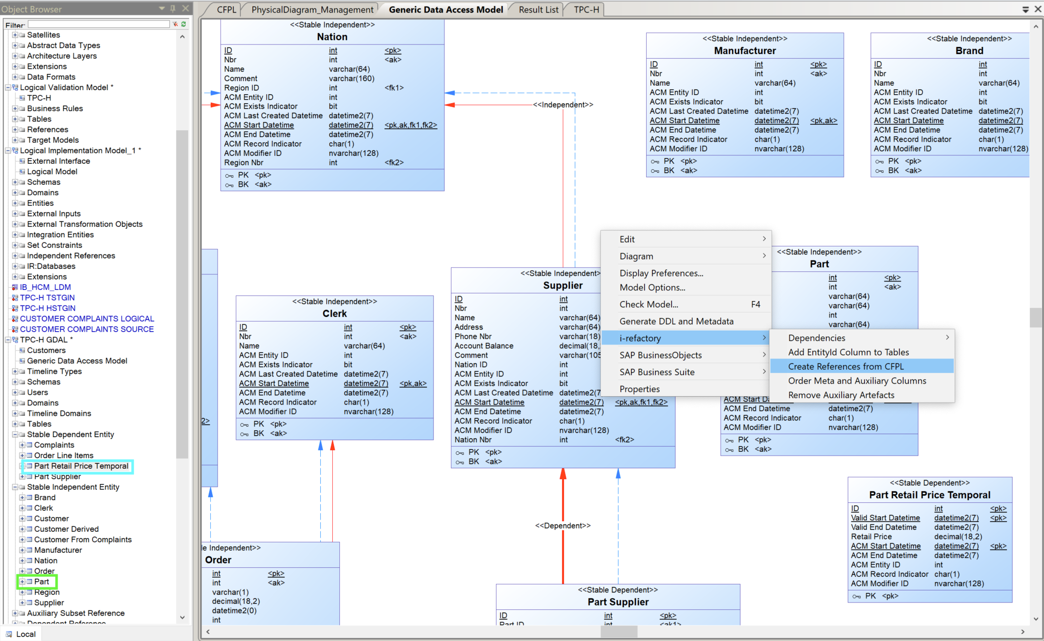 Menu Create References from CFPL