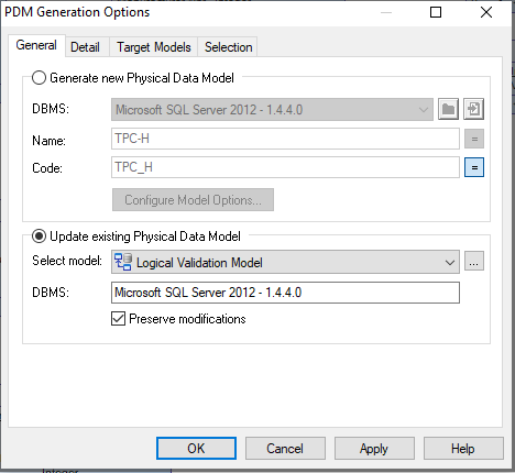 PDM Generation Options