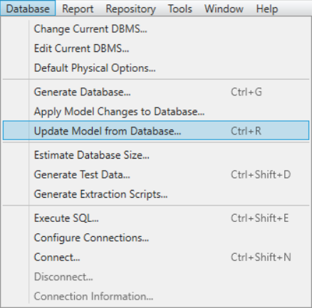 Update model from database