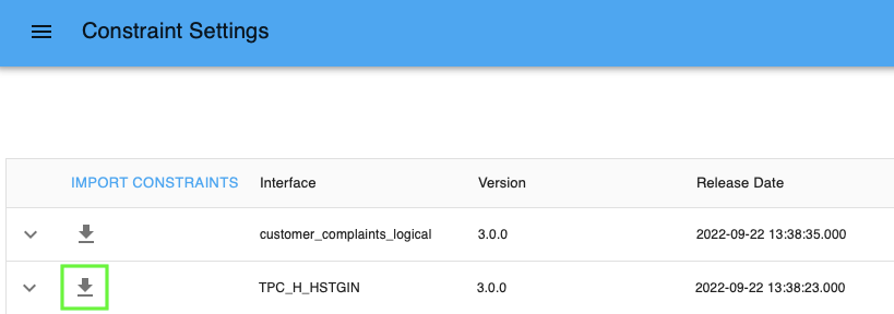 Download constraint setting of TPC-H