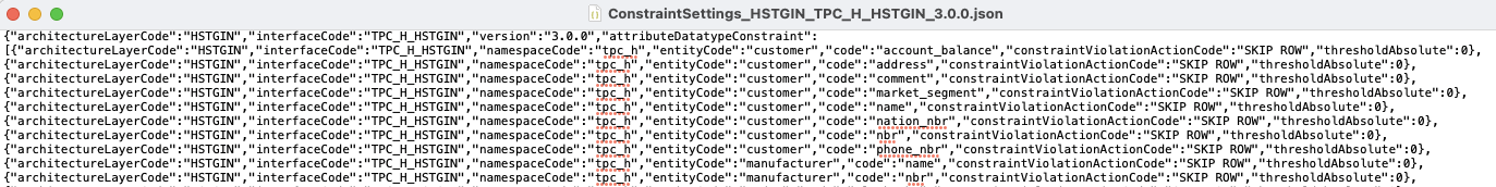 Example constraint settings file